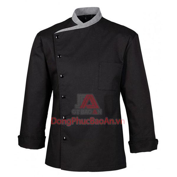 Áo đồng phục bếp màu đen, áo bếp đen