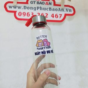 Bình Đựng Nước Thủy Tinh Quà Tặng In Logo 04