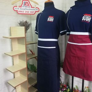 Đồng phục nhà hàng Nhật - Áo Bếp, Tạp Dề cửa hàng Sushi 05