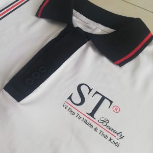 Đồng phục áo thun cổ V công ty mỹ phẩm ST Beauty 06