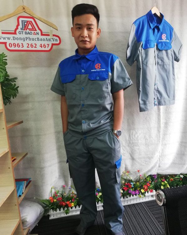 Bộ quần áo bảo hộ lao động ngắn tay - Hoàng Châu 2 Auto 01