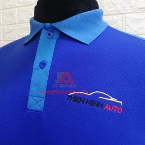 Mẫu Áo Thun Đồng Phục Cổ Bẻ Màu Xanh Phối Đẹp – THIÊN MINH AUTO