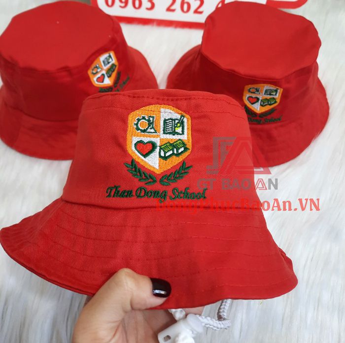 Mẫu Mũ Tai Bèo Vành Nhỏ Đồng Phục Trường Mầm Non Thần Đồng School