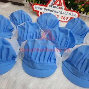 Mẫu Mũ Trùm Tóc Cho Công Nhân Chế Biến Thủy Hải Sản, Bánh Kẹo Màu Xanh Ya