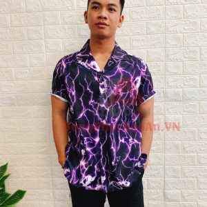 Mẫu Áo Sơ Mi Họa Tiết Unisex Tay Lỡ Form Rộng – Phong Cách Retro Từ Hawaii