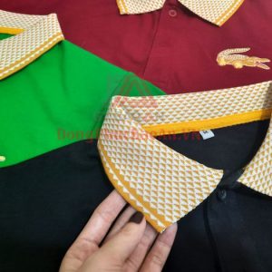 Mẫu Đồng Phục Áo Thun Phối Cổ Trụ – Logo Thêu Cá Sấu