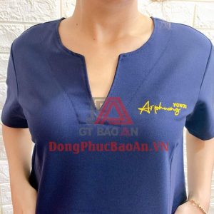 Mẫu Bộ Đồng Phục Nhân Viên Spa Màu Xanh Ai Phuong YOWON