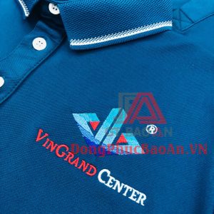 May áo đồng phục nhân viên công ty bất động sản đẹp nhất TPHCM – Mẫu áo thun đồng phục VINGRAND CENTER