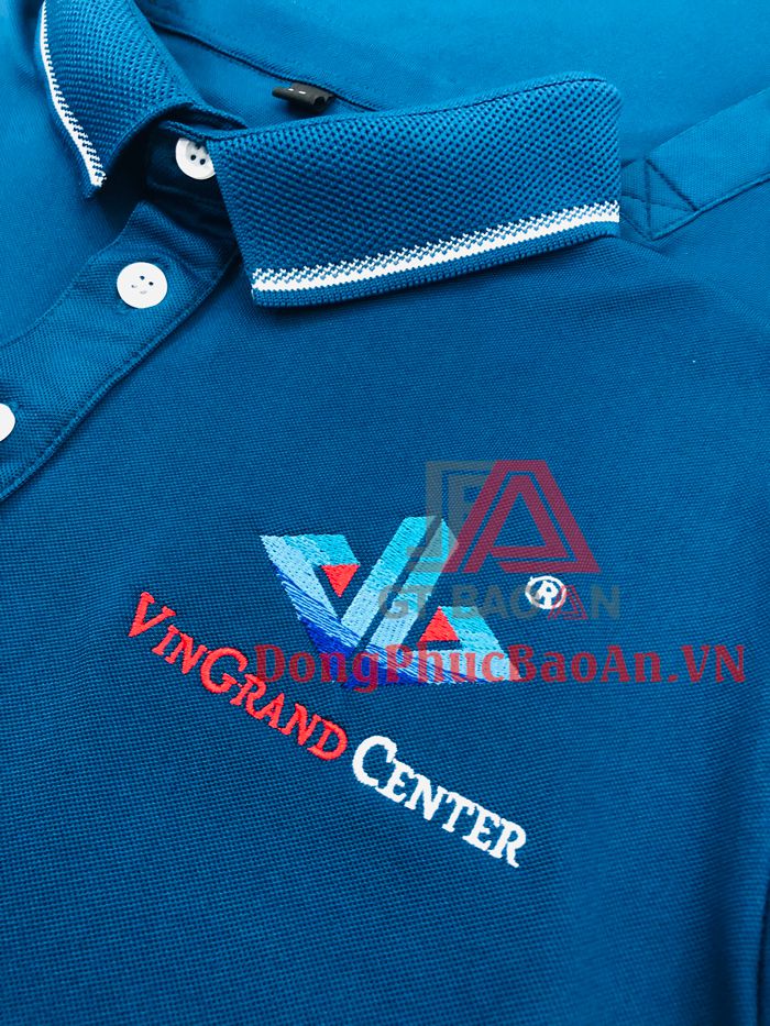 May áo đồng phục nhân viên công ty bất động sản đẹp nhất TPHCM – Mẫu áo thun đồng phục VINGRAND CENTER