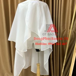 Xưởng may áo choàng cắt tóc chuyên nghiệp cho salon tóc tại TPHCM – Áo choàng cắt tóc màu trắng NASHI cao cấp