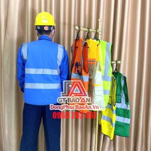 [AGLPQM1] Áo Gile Bảo Hộ Phản Quang Cao Cấp Xanh Dương Sọc Xám Mã 1