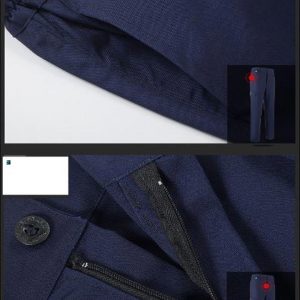 Bộ quần áo bảo hộ túi hộp tay dài cao cấp mẫu CK04 - Quần áo bảo hộ cho kỹ sư cơ khí, thợ sửa chữa máy công nghiệp màu xanh đen phối ghi xám