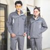 Bộ quần áo bảo hộ công trình có phản quang cao cấp mẫu XD03-01 - Quần áo bảo hộ cho kỹ sư, công nhân công trình màu Ghi Xám