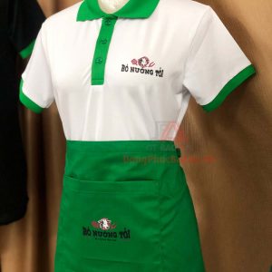 Đặt may đồng phục nhân viên phục vụ nhà hàng TPHCM - Mẫu đồng phục quán BÒ NƯỚNG TỎI NHA TRANG