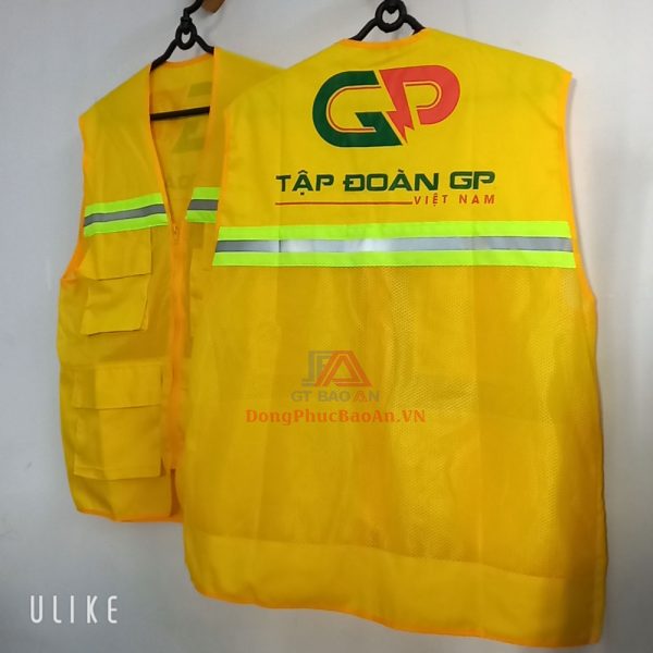 Mẫu áo gile kaki phối lưới túi hộp cho kỹ sư - tập đoàn GP Việt Nam