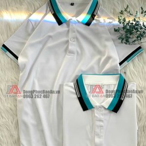 Mẫu áo thun cổ trụ nam nữ độc quyền, áo thun đồng phục mới nhất 2022
