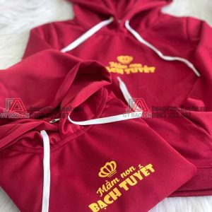 Nhận may đồng phục mầm non mùa đông có logo theo yêu cầu giá rẻ Hà Nội- Đà Nẵng - Trường mầm non Bạch Tuyết