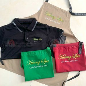 Mẫu đồng phục nhân viên Spa, áo thun đồng phục, tạp dề đồng phục cho nhân viên quán