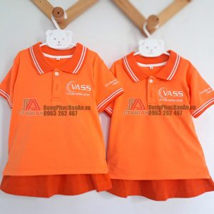 Mẫu quần áo học sinh mầm non màu cam năng động cho bé - Mầm non quốc tế Việt Mỹ
