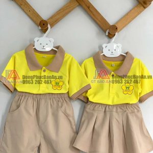 May đồng phục mầm non đẹp cho bé có in logo theo yêu cầu giá rẻ TPHCM - Trường mẫu giáo Tân Thượng