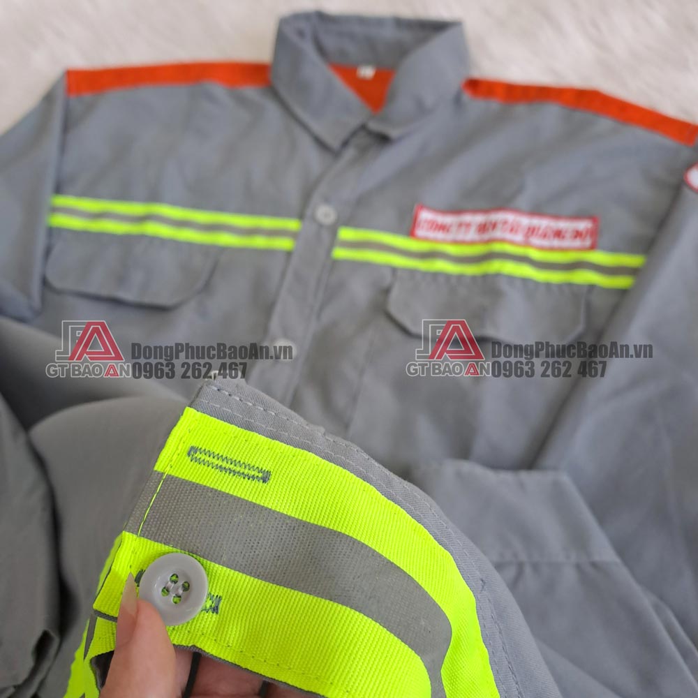 May áo bảo hộ công nhân có logo uy tín giá rẻ TPHCM - Công ty vận tải Quãng Độ