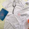 mẫu áo blu trắng điều dưỡng tay ngắn thân dài nam nữ cho sinh viên, phòng khám, y khoa