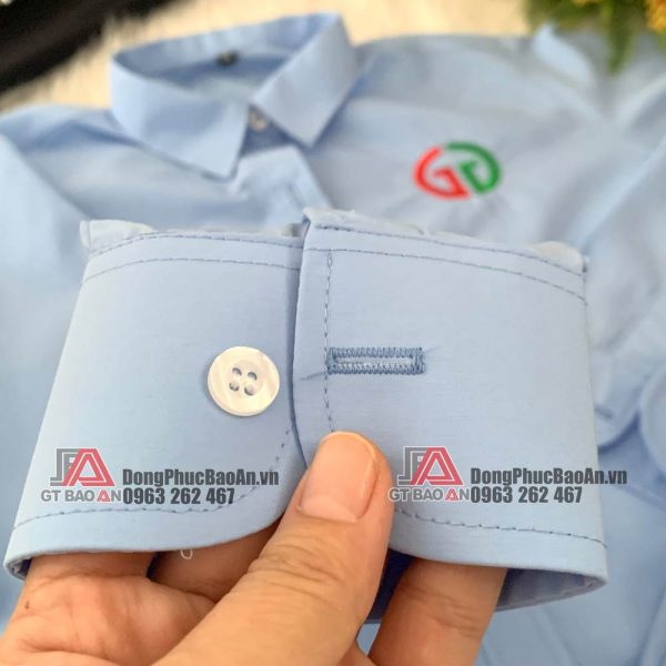 May áo sơ mi đồng phục công nhân có thêu logo theo yêu cầu giá rẻ TPHCM - Hà Nội