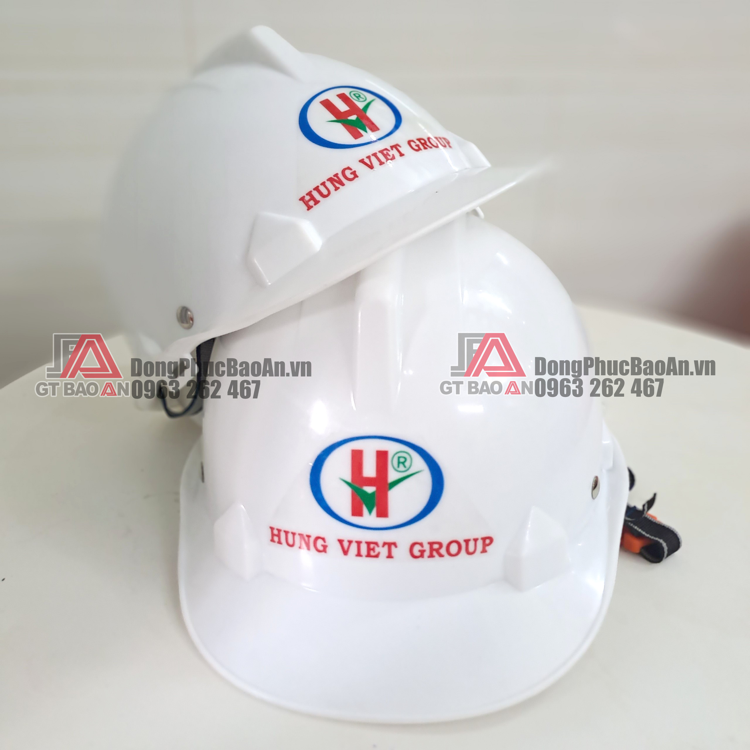 Xưởng làm mũ bảo hộ trắng có in logo theo yêu cầu giá rẻ TPHCM - Hưng Việt Group 