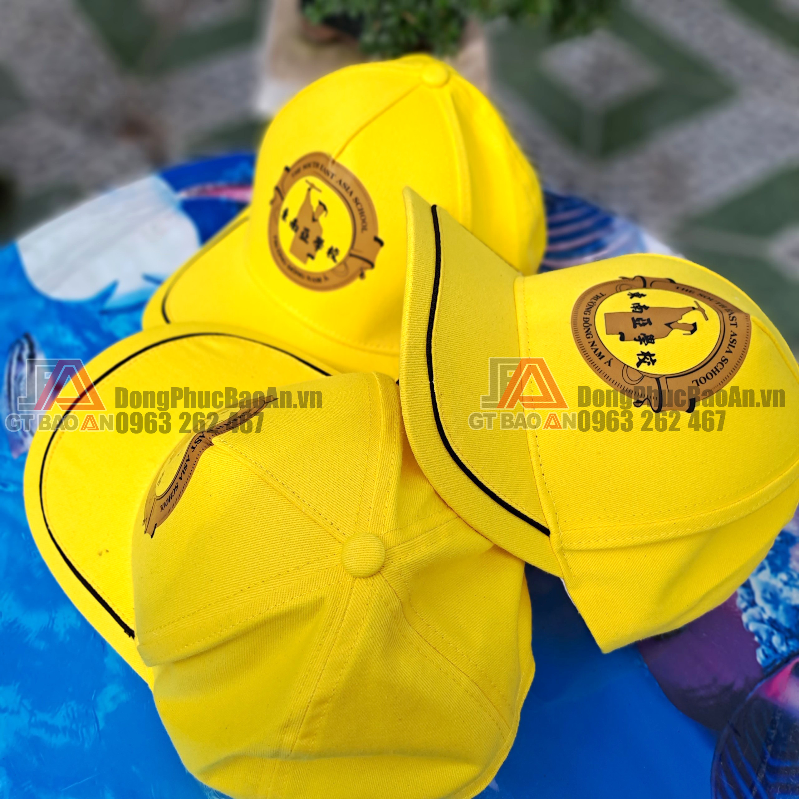 May nón kết đồng phục in logo giá rẻ TPHCM - Trường Đông Nam Á