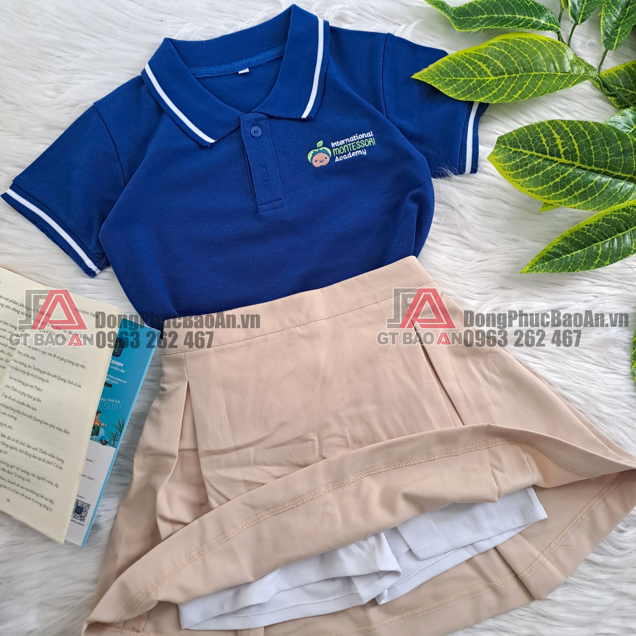 Mẫu đồng phục bé mầm non dễ thương có logo theo yêu cầu giá rẻ TPHCM - IMA