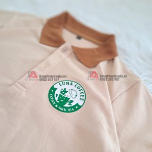Địa chỉ may áo đồng phục nhân viên quán cafe vải tốt có in logo giá rẻ TPHCM - Luna Coffee