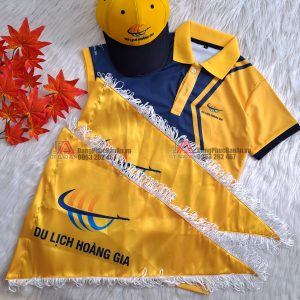 Combo đồng phục áo, nón, cờ đi tour cho hướng dẫn viên du lịch ấn tượng TPHCM - Du lịch Hoàng Gia
