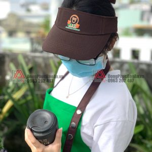 May đồng phục tạp dề - nón nửa đầu cho nhân viên quán giá rẻ TPHCM - ABU