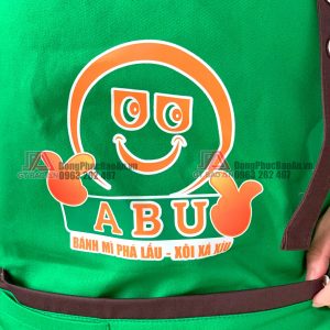 May đồng phục tạp dề - nón nửa đầu cho nhân viên quán giá rẻ TPHCM - ABU