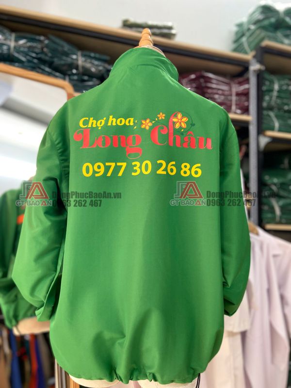 Xưởng nhận in thêu logo áo khoác quảng cáo, áo khoác sự kiện giá rẻ TPHCM - Chợ Hoa Long Châu