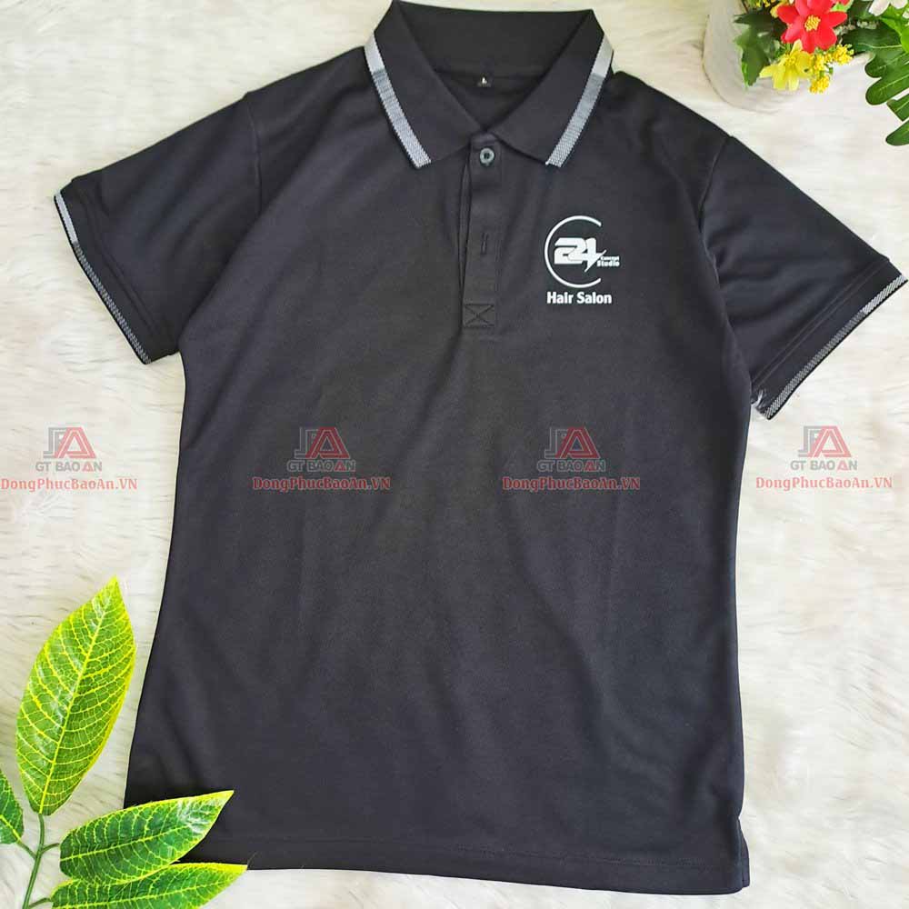 May áo đồng phục tiệm tóc đẹp, áo nhân viên hair salon có logo theo yêu cầu giá rẻ TPHCM - 24 Hair Salon