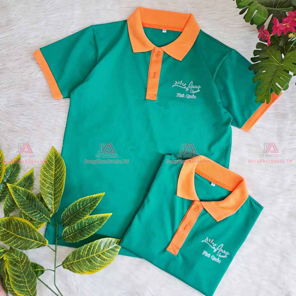 May áo thun đồng phục nhà hàng cao cấp, in áo thun nhân viên giá rẻ TPHCM - Anna Beach Phú Quốc 