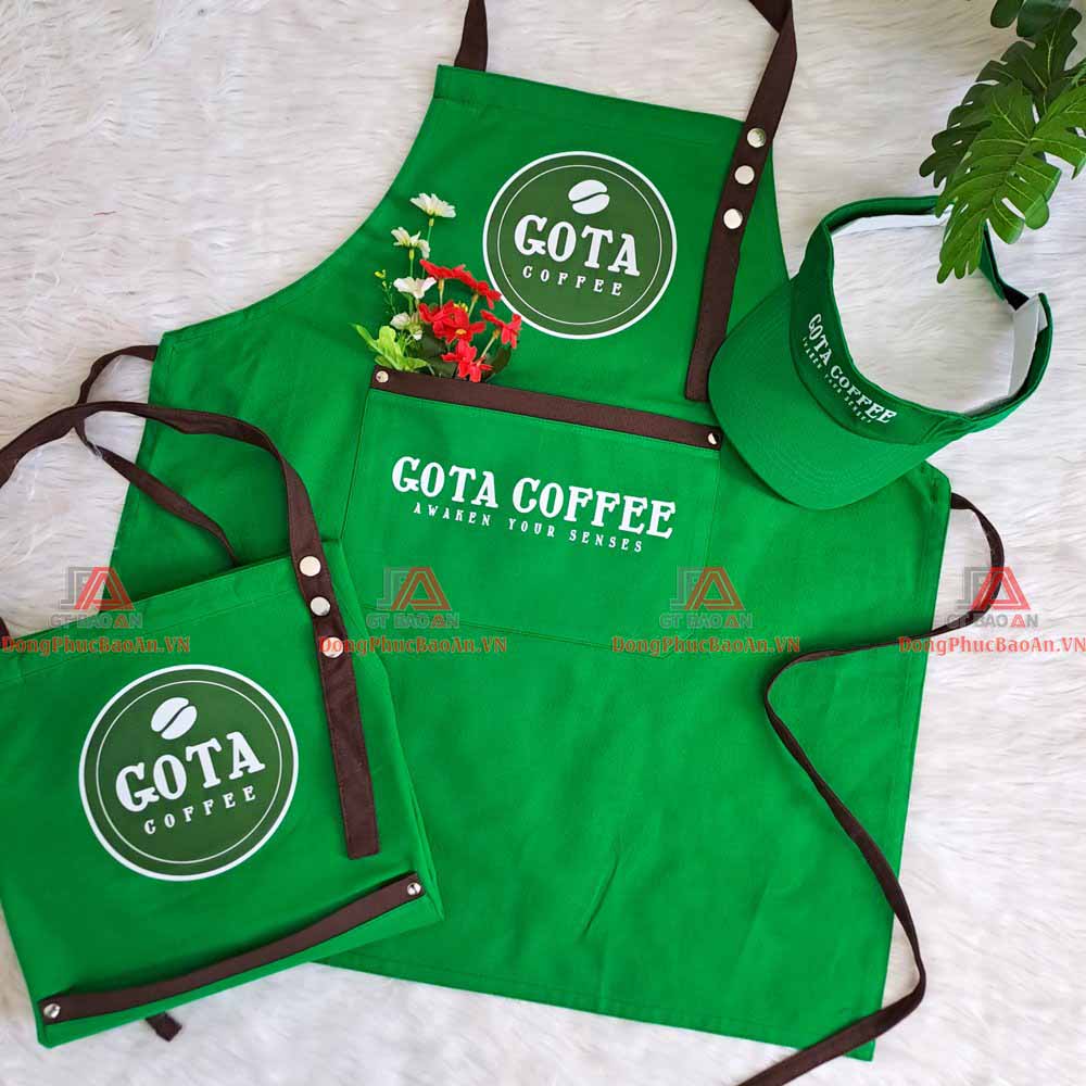 Combo nón + tạp dề đồng phục quán cafe, đồng phục nhân viên đẹp, chuyên nghiệp TPHCM - GOTA COFFEE