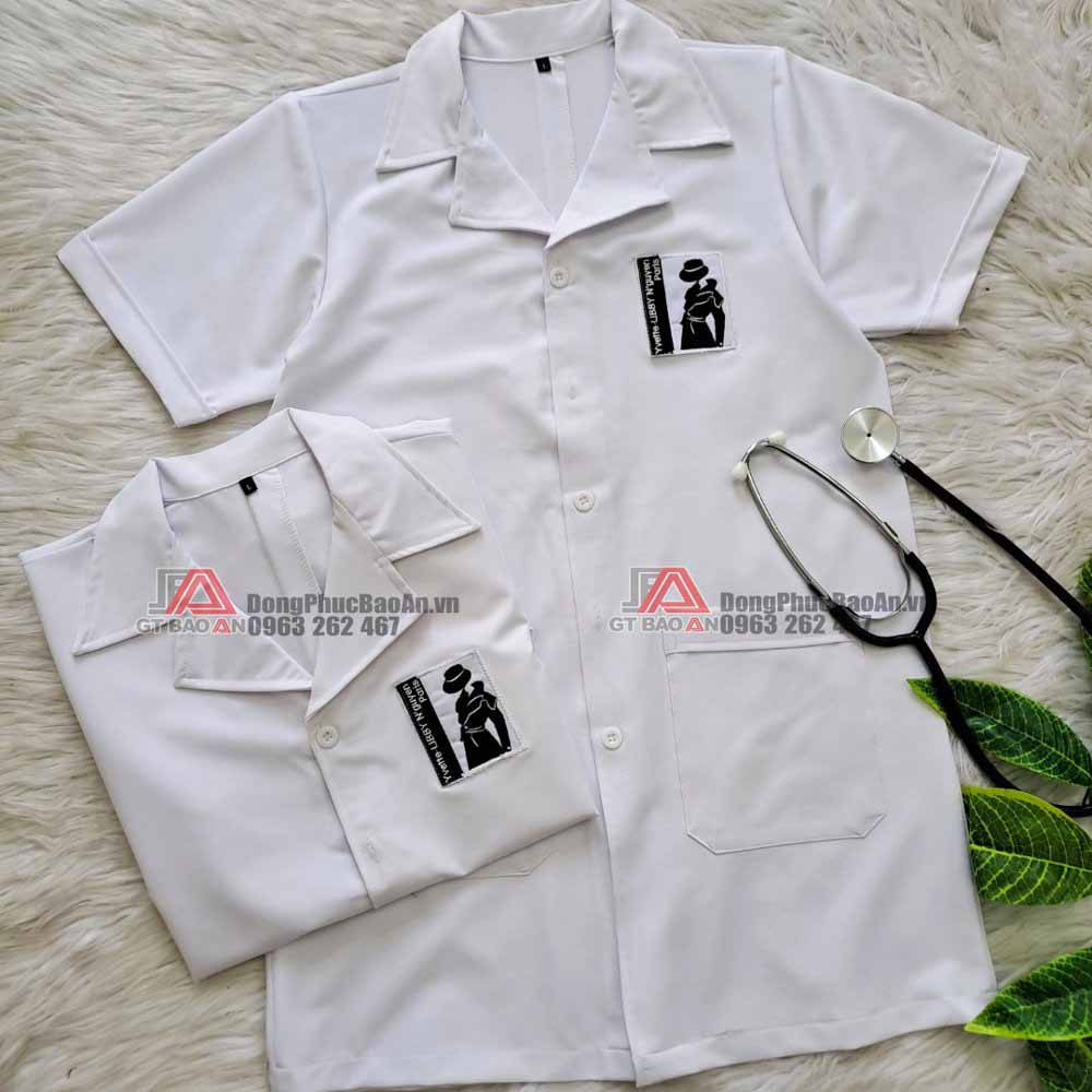 May áo blouse trắng tay ngắn, đồng phục y tế cao cấp giá rẻ TPHCM - Yvette Libby