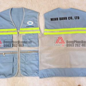 Xưởng in may áo gile phản quang túi hộp vải kaki cho công nhân, kỹ sư giá rẻ TPHCM - Minh Danh CO