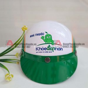 Xưởng in logo mũ bảo hiểm theo yêu cầu nhanh rẻ khu vực TPHCM - Nhà thuốc khoẻ đẹp hơn