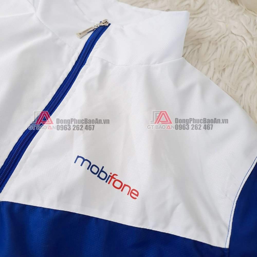 Áo khoác đồng phục Mobifone, áo khoác dù cao cấp in logo giá rẻ TPHCM