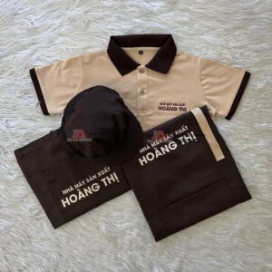 Logo thương hiệu Hoàng Thị được thêu vi tính sắc nét, tươi sáng, bền màu, nổi bật.