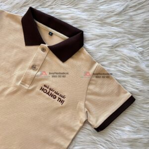 Logo thương hiệu Hoàng Thị được thêu vi tính sắc nét, tươi sáng, bền màu, nổi bật.