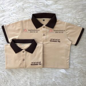 Logo thương hiệu Hoàng Thị được thêu vi tính sắc nét, tươi sáng, bền màu, nổi bật.