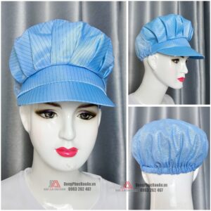 Nón lưới phòng sạch chống tĩnh điện màu thiên thanh