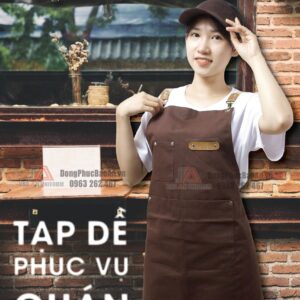 Tạp dề chữ X màu nâu