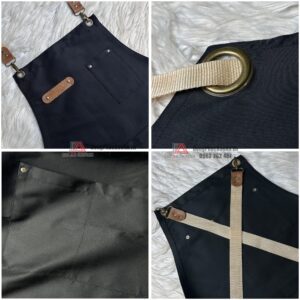 Chi tiết tạp dề chữ X màu đen