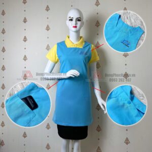 Yếm đồng phục giáo viên màu xanh thiên thanh