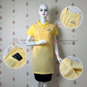 Yếm đồng phục giáo viên mầm non màu vàng